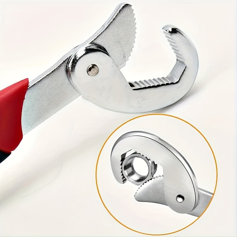 Llave de Tubo Versátil de Doble Extremo - Ajustable de 0.61cm a 3.2cm, Instalación Rápida con Cierre de Presión, Ideal para Reparaciones en Interiores y Exteriores, Acero al Carbono