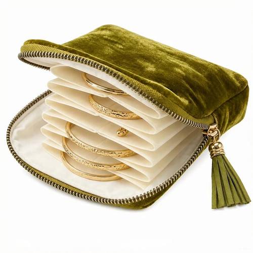 item picture velvet travel jewelry pouch portable zippered dustproof storage bag for rings earrings bracelets