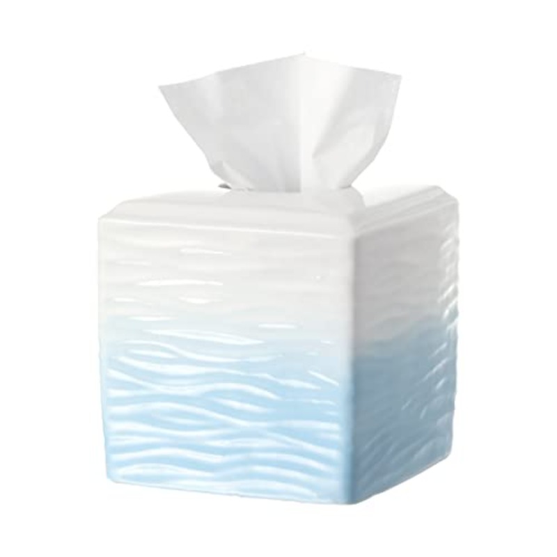 ceramic tissue holder box - modern bathroom decor with   lid, elegant toilet paper organizer for bathroom, kitchen, living room - durable ceramic construction, minimalist home decoration in   gradient (compatible with standard tissues), tissue box holder, facial tissue holder, kleenex box holder, kleenex box cover, tissue box cover Product details 0