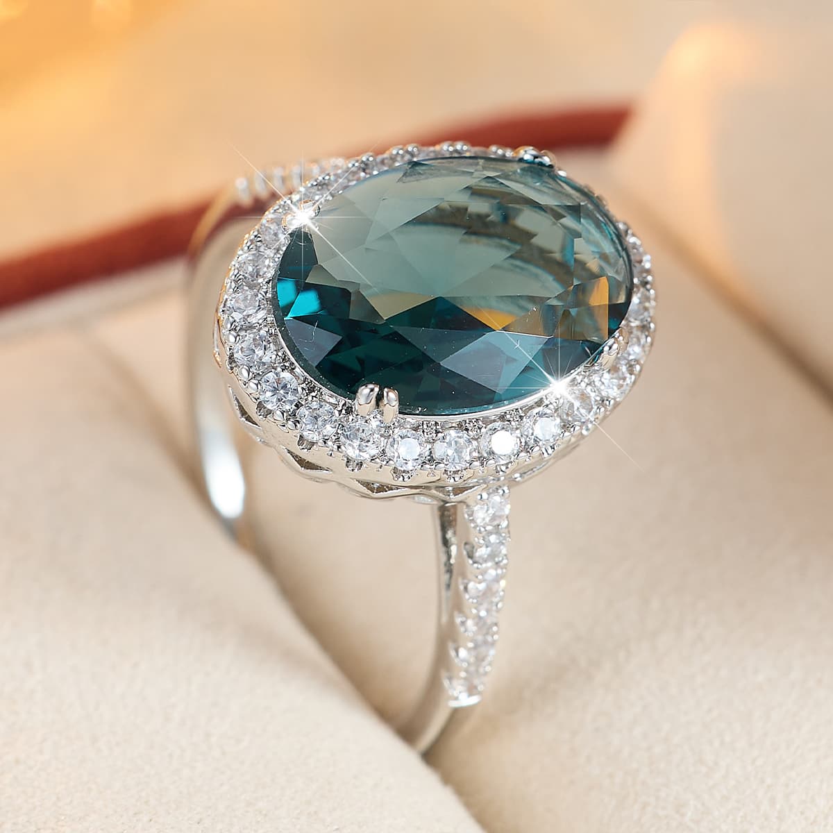 Women's Vintage Oval Zirconia Ring, Unique Design