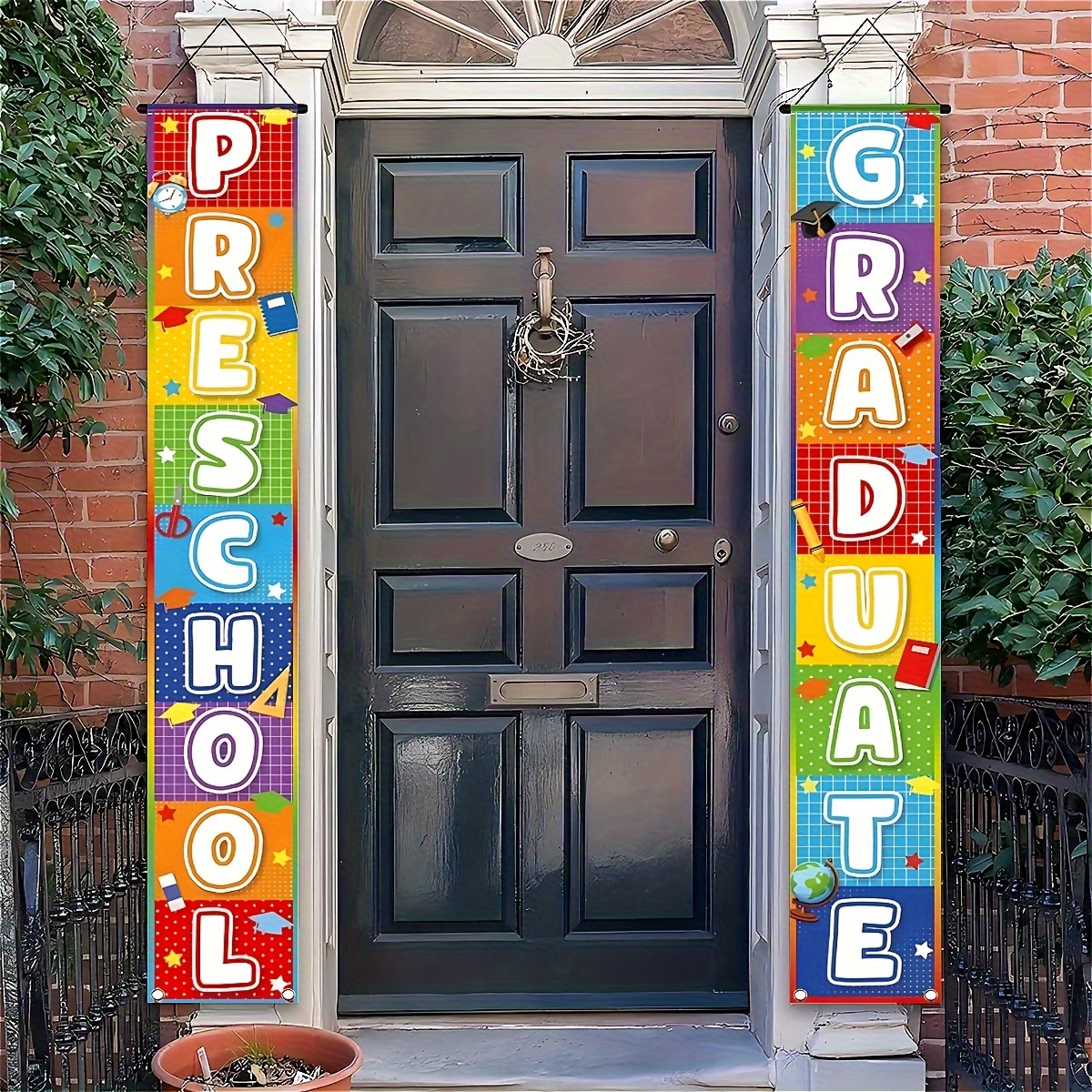 Kindergarten-Abschlussbanner 1,8 X 1,2 M – Hintergrund Für Abschlussfeier 2024, Party-Deko Schwarz