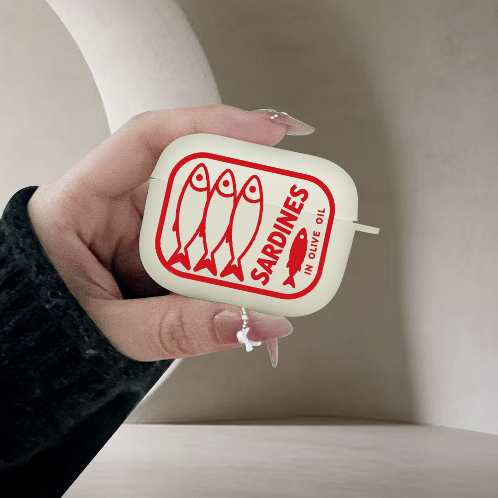 TEMU A Protective Case Designed In A Sardine Can Style -in-the-dark For Airpods 4, Compatible With For Airpods 3, For Airpods Pro, For Airpods Pro 2,