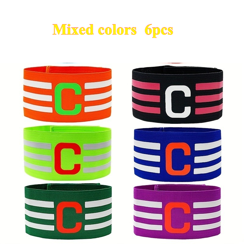 TEMU Braccialetti da capitano universali per competizioni di calcio, colori assortiti, 3/6 pezzi casuali