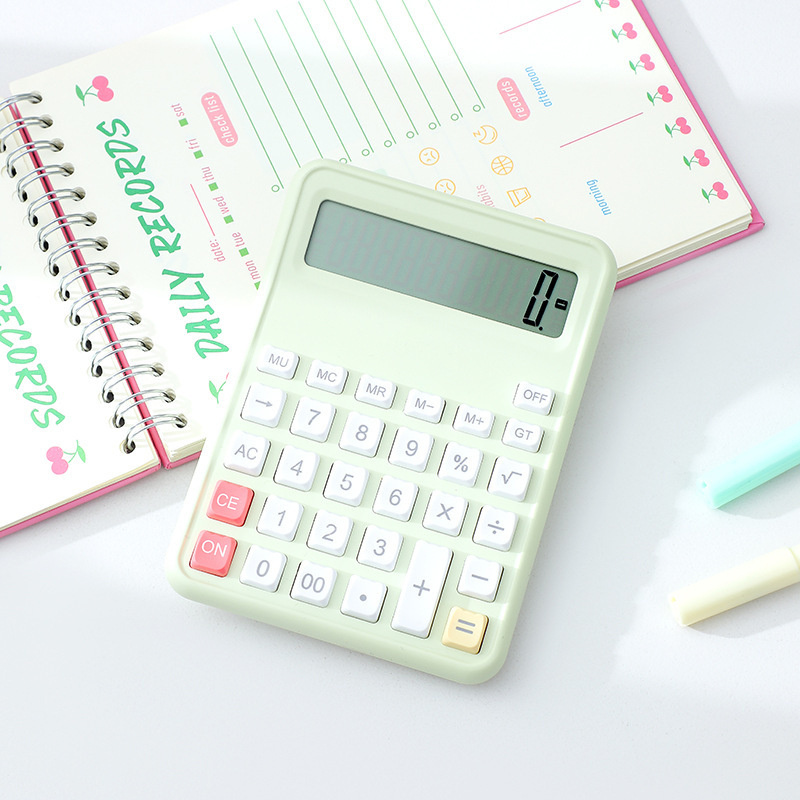 1pc Dopamine Inspired Cute Multifunction Calculator, School Arithmetic, Financial Office Calculator with 10-Slot Digital Display, Non-rechargeable Button Battery, Contains Electronic Components