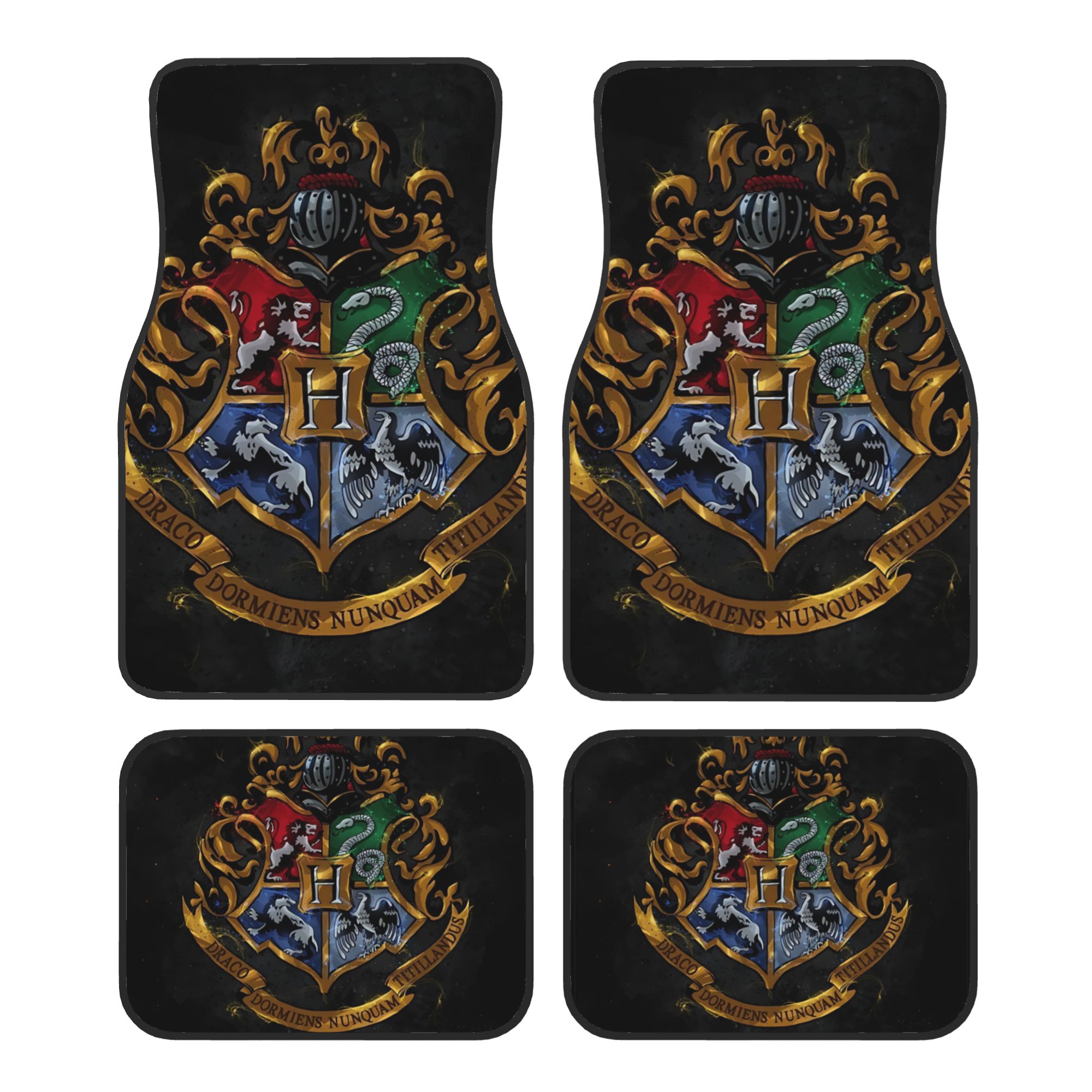 TEMU Harry Potter Car Floor Mats 4pcs Cute , Universal Fit For Sedan Suv Truck, Interior Protection, Perfect Unisex Gift