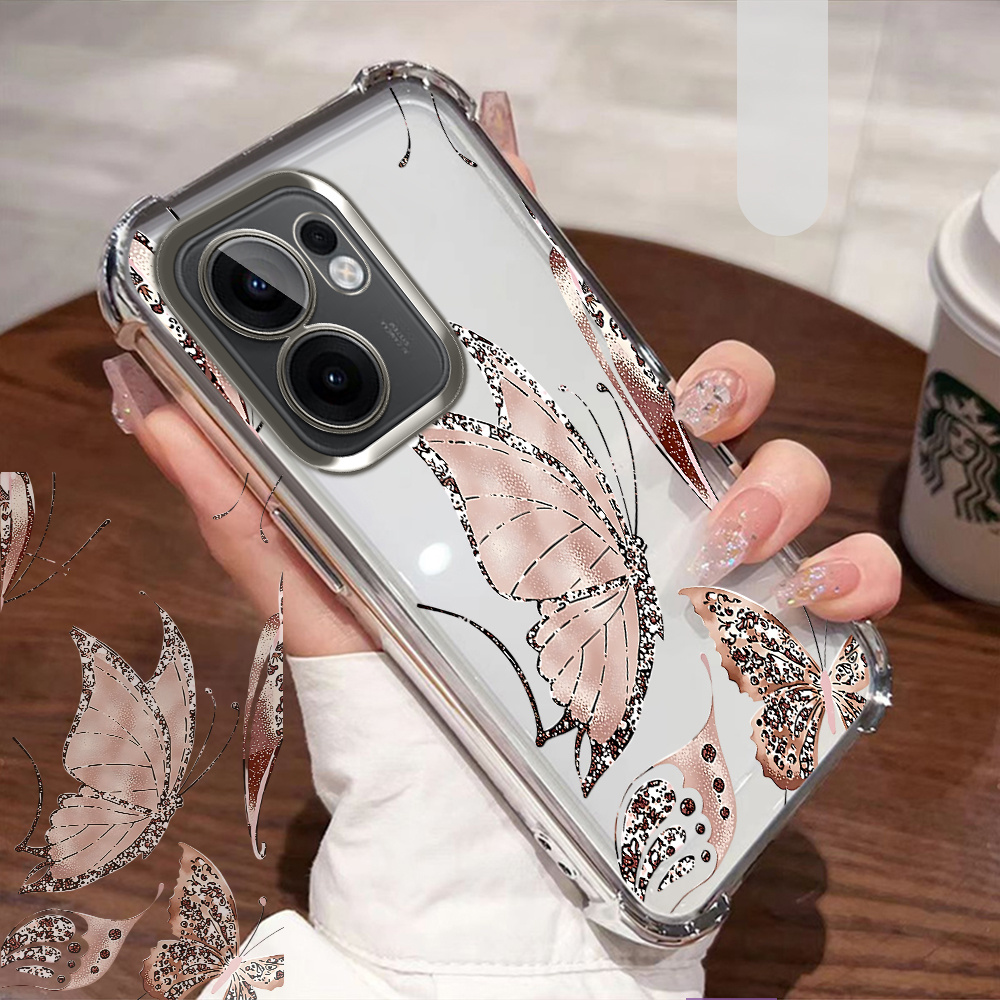 TEMU Phone Case - Transparent Phone Case For Oppo Reno 14/ Reno 14 Pro/ Reno 14f 5g/ Reno 13f Case, Lens Protection
