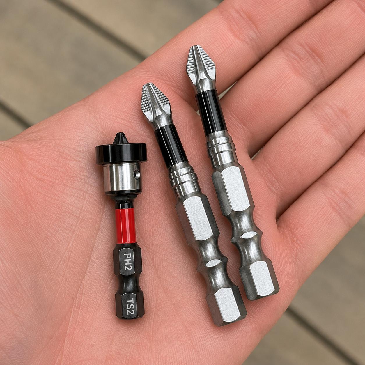 TEMU 3pcs Magnetic Drill Bit, -resistant Strong Magnetic Batch Head, Suitable For Carpentry, Floor, Ceiling Construction And Office , Used With