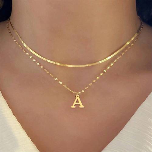 elegant 316l 316l stainless steel letter necklace a of letter chic lobster clasp casual or formal occasions casual jewelry minimalist jewelry durable jewelry