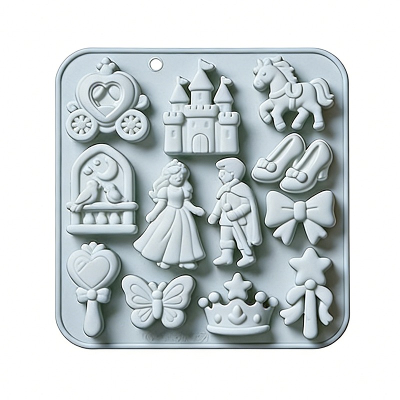 TEMU 1pc Romantic 12-cavity Themed Silicone Mold, Creative Aromatherapy Candle Mold, Mold, Clay Mold, Jewelry Casting Mold, Multi-functional Artwork,
