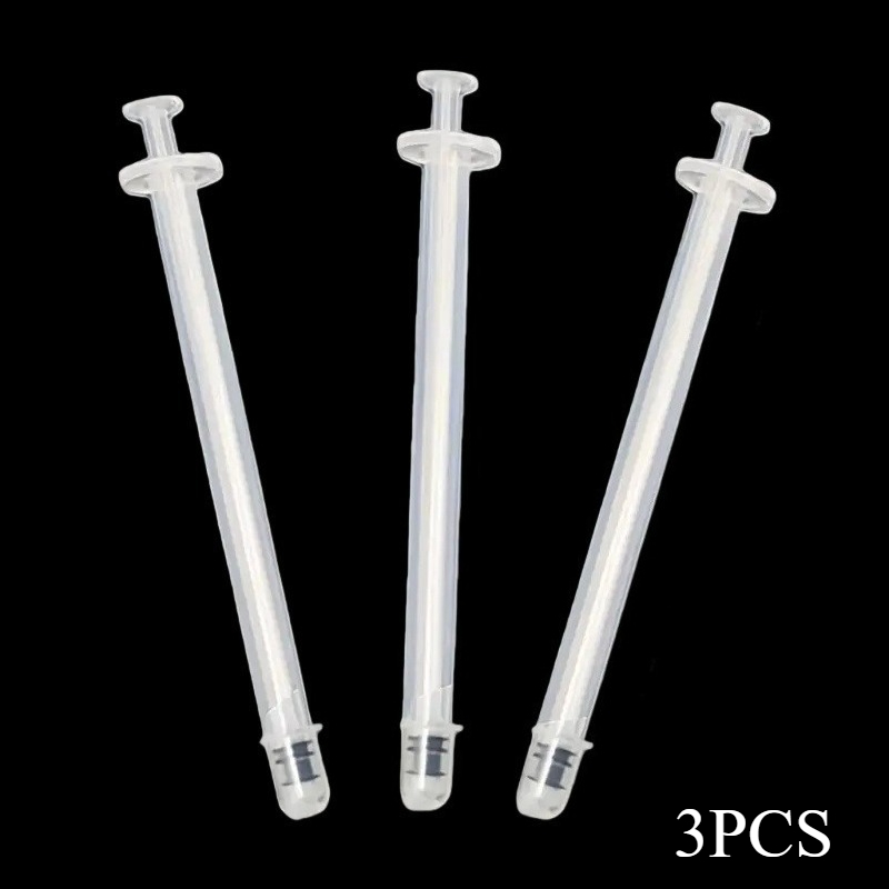Image of 3pcs Transparent Round Head Gel Applicator, Non Medical Syringe, Needle Free Safety Design, 1.8ml/0.06oz, Durable, Reusable, Suitable For Diy Beauty, Industrial Liquid Transfer (non Medical)