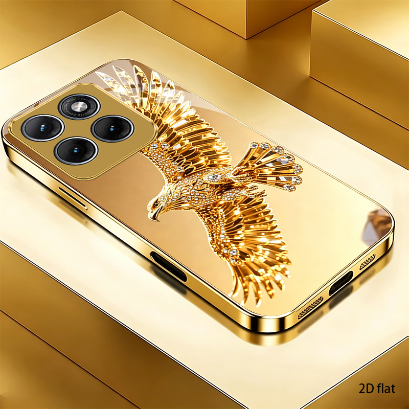 TEMU Phone Case - 2d Golden Eagle Pattern Phone Case For Moto Edge 60 Fusion/edge 70 Fusion/edge 70 Pro Full Coverage, Stylish And Luxurious,