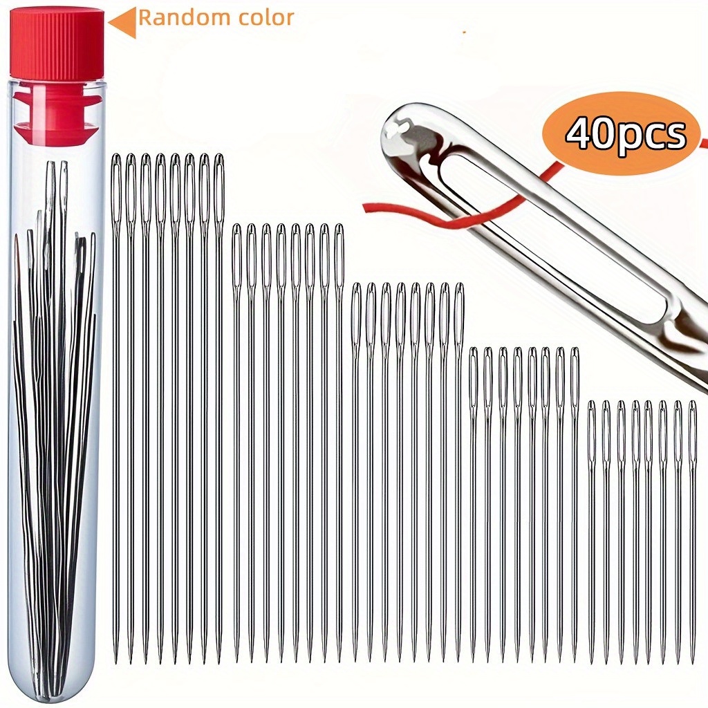 TEMU A Set Of 40 Stainless Steel Sewing Needles With , Designed To Be Durable And Resistant To Rust, Ideal For Embroidery, , And Cross- Projects,