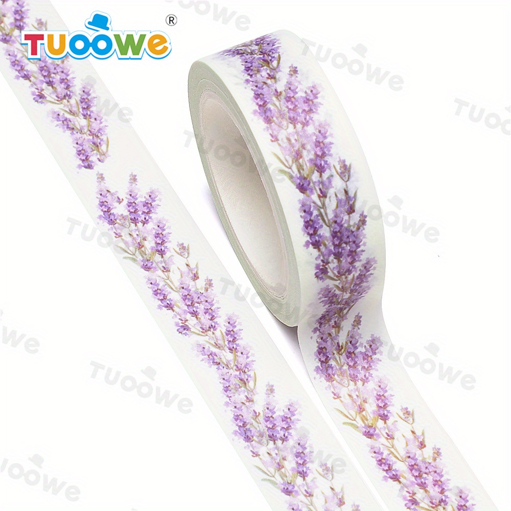 1pc Lavender Wreath Watercolor Paper Tape Diary Sticker , Gift Packaging Decoration Handmade Tape