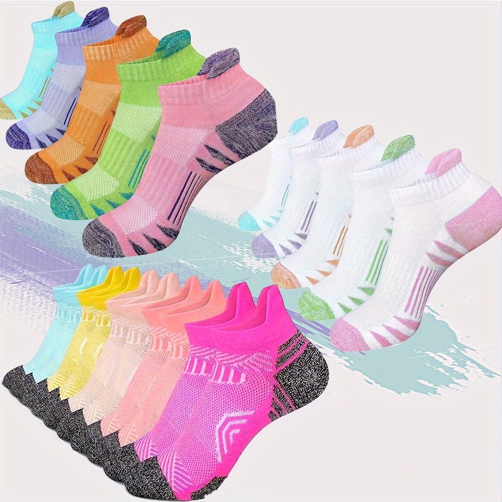 Image of 5/15 Pairs Random Colors Men Women Short Socks, Breathable Comfortable Sweat-absorbing Short Socks, Suitable For Men Women Summer Thin Running Hiking Socks Casual Socks, Sweat-resistant