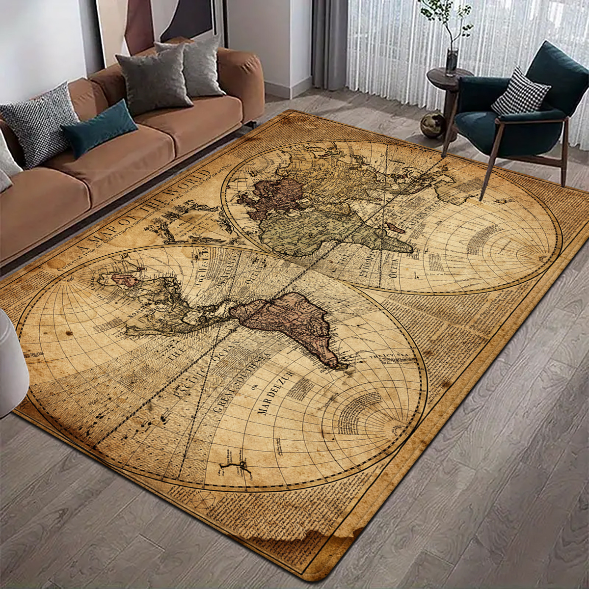 

British- Map Rug - -, Flannel For Bedroom &