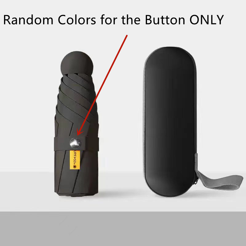 (random Button Color) Pull-handle Combination Mini Folding Umbrella, Gift Box - Manual Opening, 6 Ribs, Sunscreen, Compact And Lightweight, Convenient To Carry, Women's Sunshade