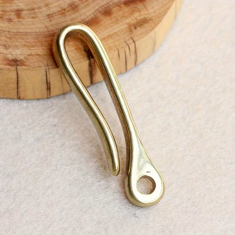 TEMU 1pc U Hook For Belt, Brass Keychain, Clip Fob, Vintage Keychain, Wallet Chain Hook With Bow Shackle, Fish Hook