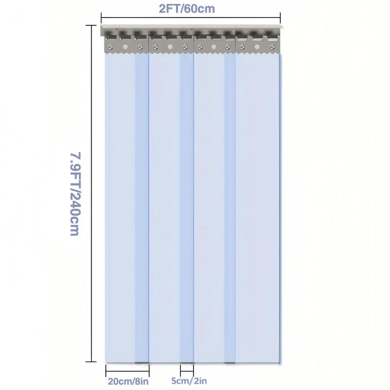 Image of Insulated Pvc Strip Curtain, Flexible Smooth Plastic Door Window Curtain, Partition Blind Kit For Fridge, Garage, Warehouse, Industrial & Residential Use