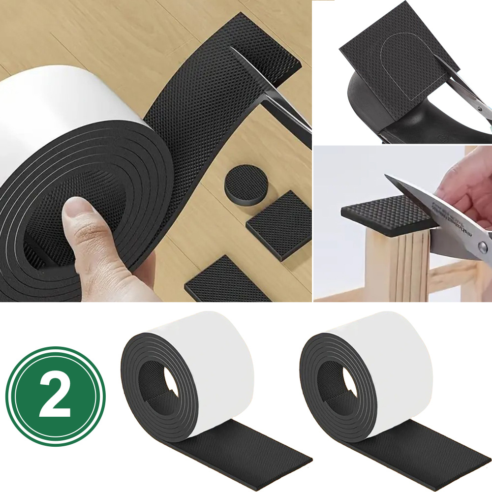 

2 Rolls Of Large Chair Leg Non-slip Pads, Non-slip Pads For Shoe Soles, Cut At Will, Mute And Non-slip, Suitable For Chair Legs, Shoe Soles Replacement, Mute And Wear-resistant, A Must-have At Home!