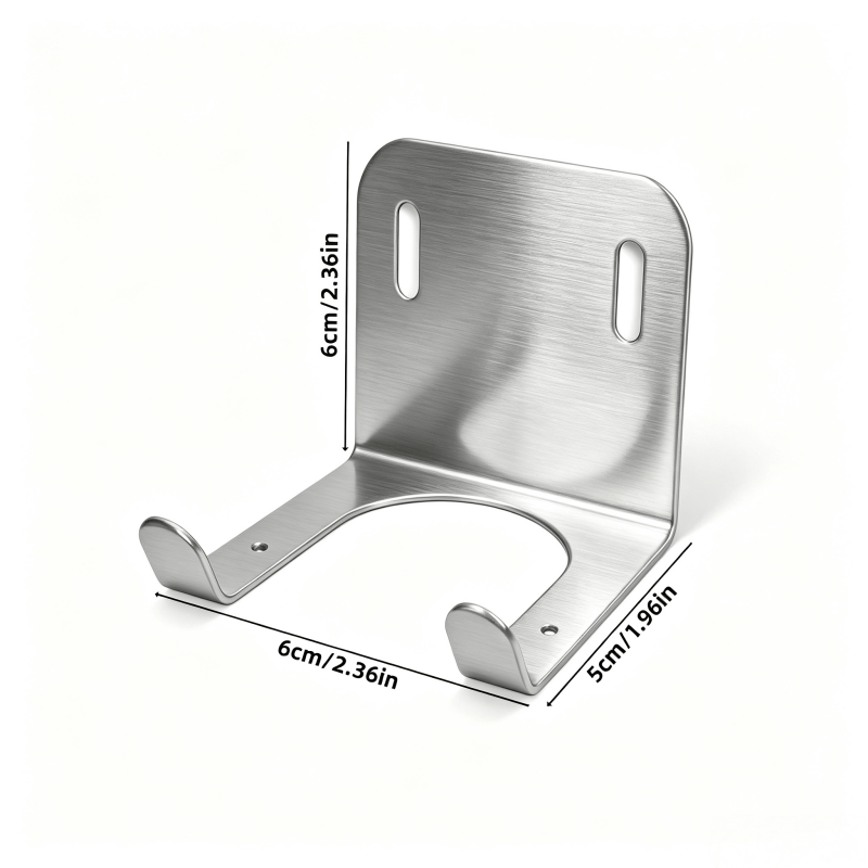 TEMU Modern Silvery Heavy-duty 201 Stainless Steel Wall-mounted Weed Trimmer Bracket, Upgraded Anti-corrosion And Rust-proof Tool Rack, Large-size