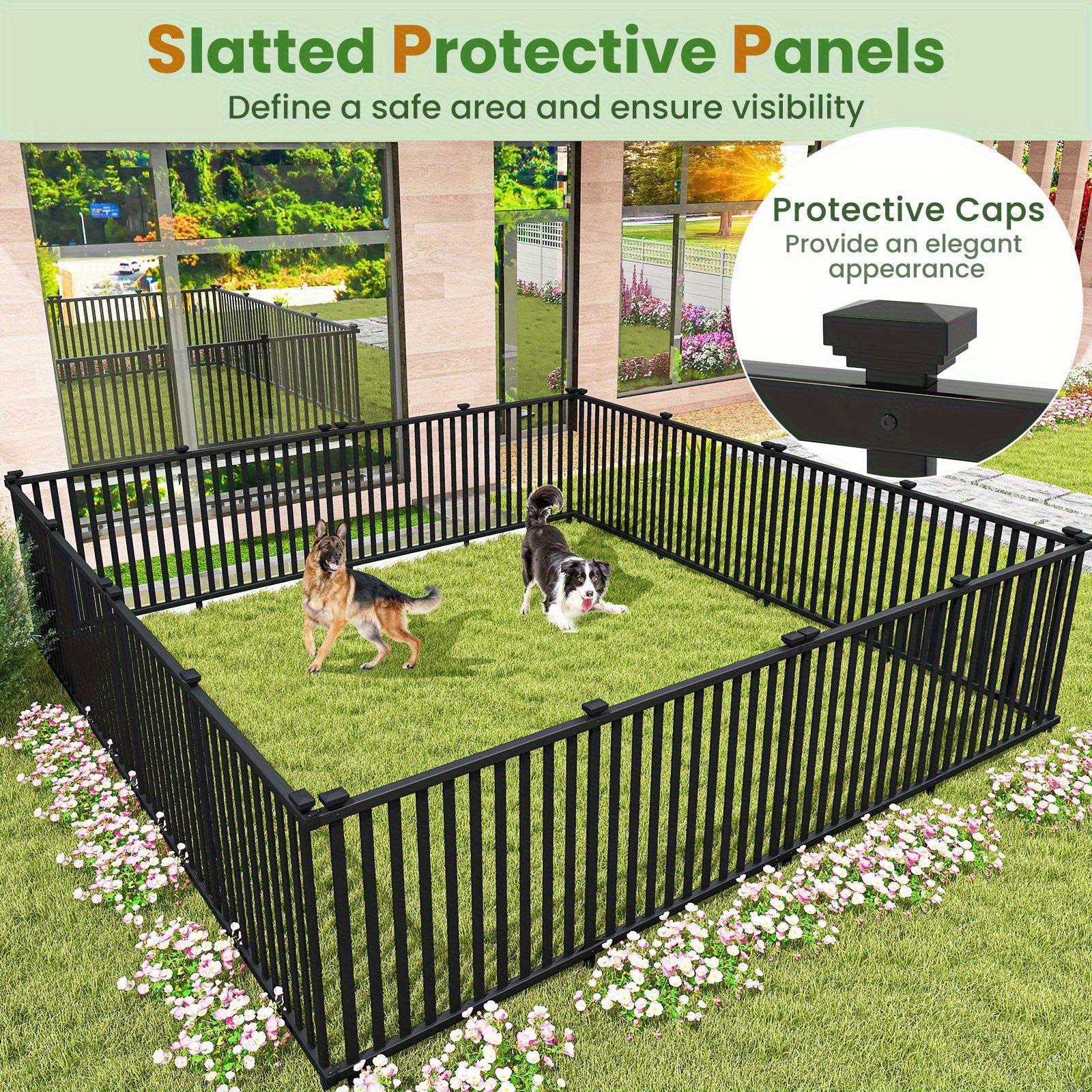 80 l x 51 h patio outdoor fence set pvc picket