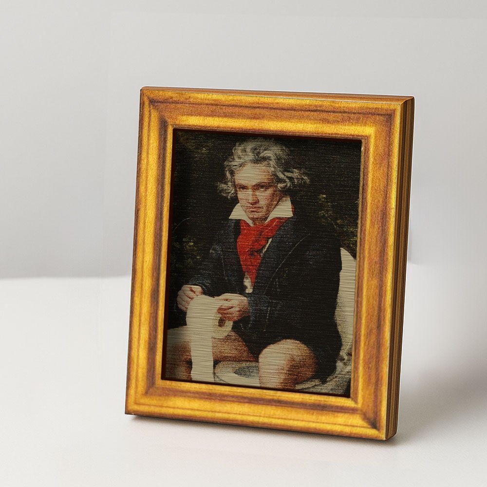 E-shop 1 Lustiger Kühlschrankmagnet, Mini-Dekorationsbild aus Holz, Retro-Parodie Dekoration Toilettenbild Design, Kühlschrankmagnet aus Holz,