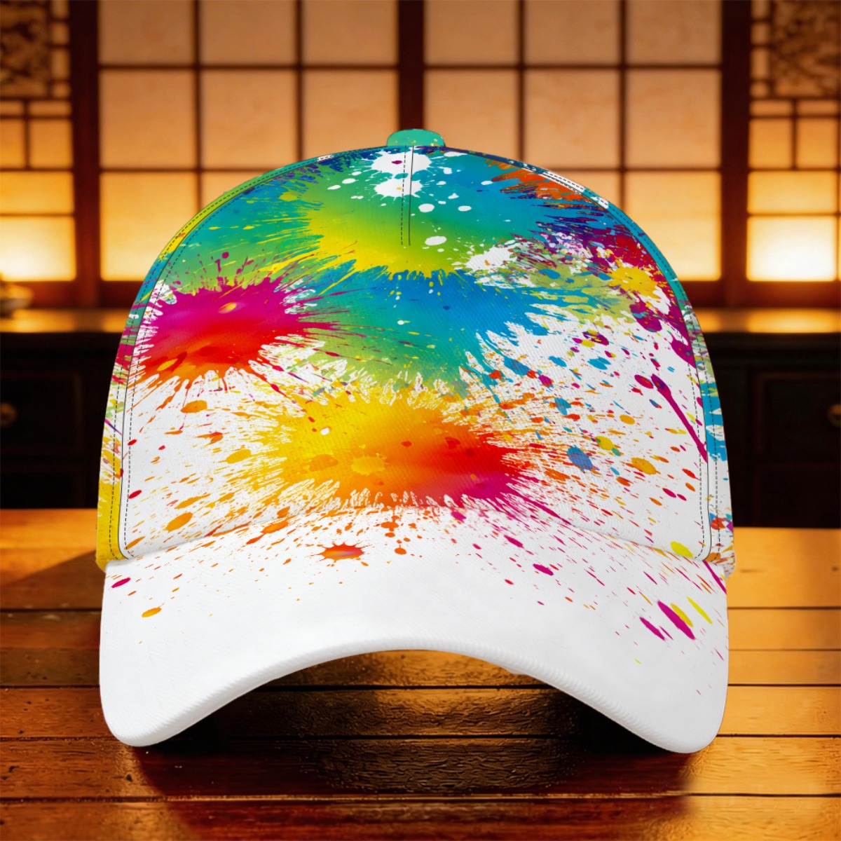 TEMU Gorra de béisbol de 1 pieza de salpicaduras de color, transpirable y , para uso diario, viajes, deportivos, , gorra para estudiante, plegable,
