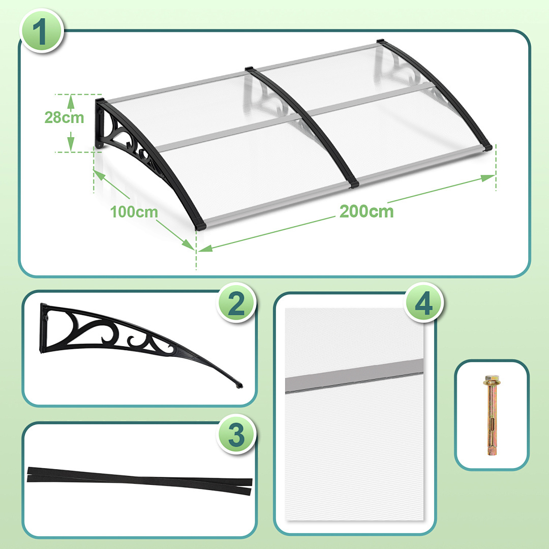 Outdoor Canopy For Front Doors, Measuring 120-300 Cm, Suitable For And . This Awning Is Designed For Garden Houses And Serves As A Protective Cover For Entrances. It Features A