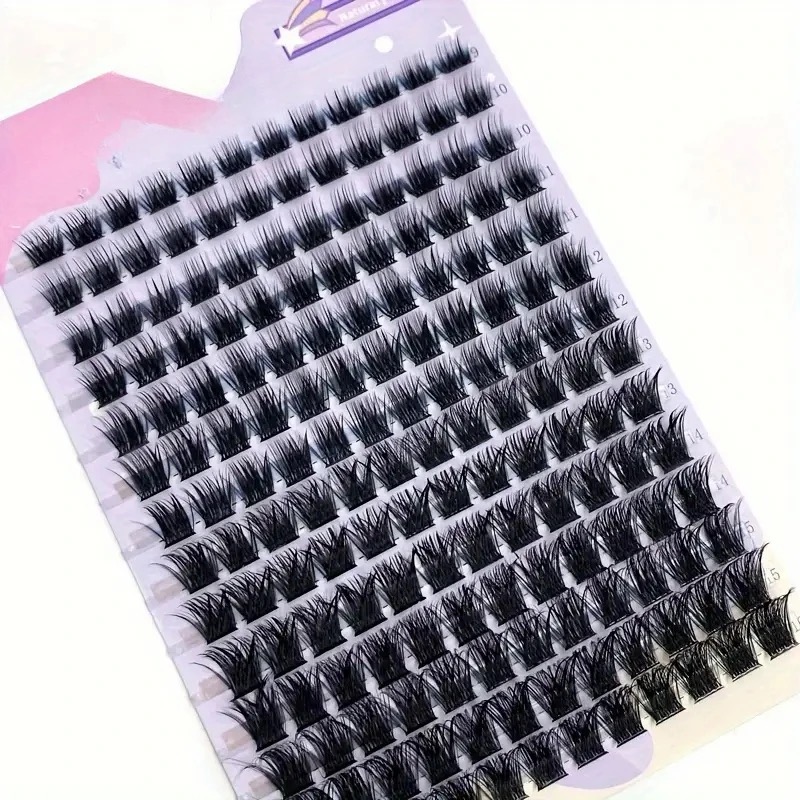 168 Clusters Individual Lashes 0.07mm D 9-16mm 3d Volume False Eyelashes Lash Extensions Single Root Fluffy Eyelash Clusters