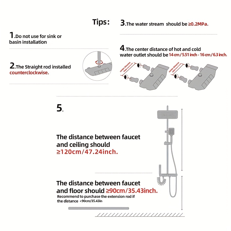 4-Function Shower Faucet Set with Handheld Spray