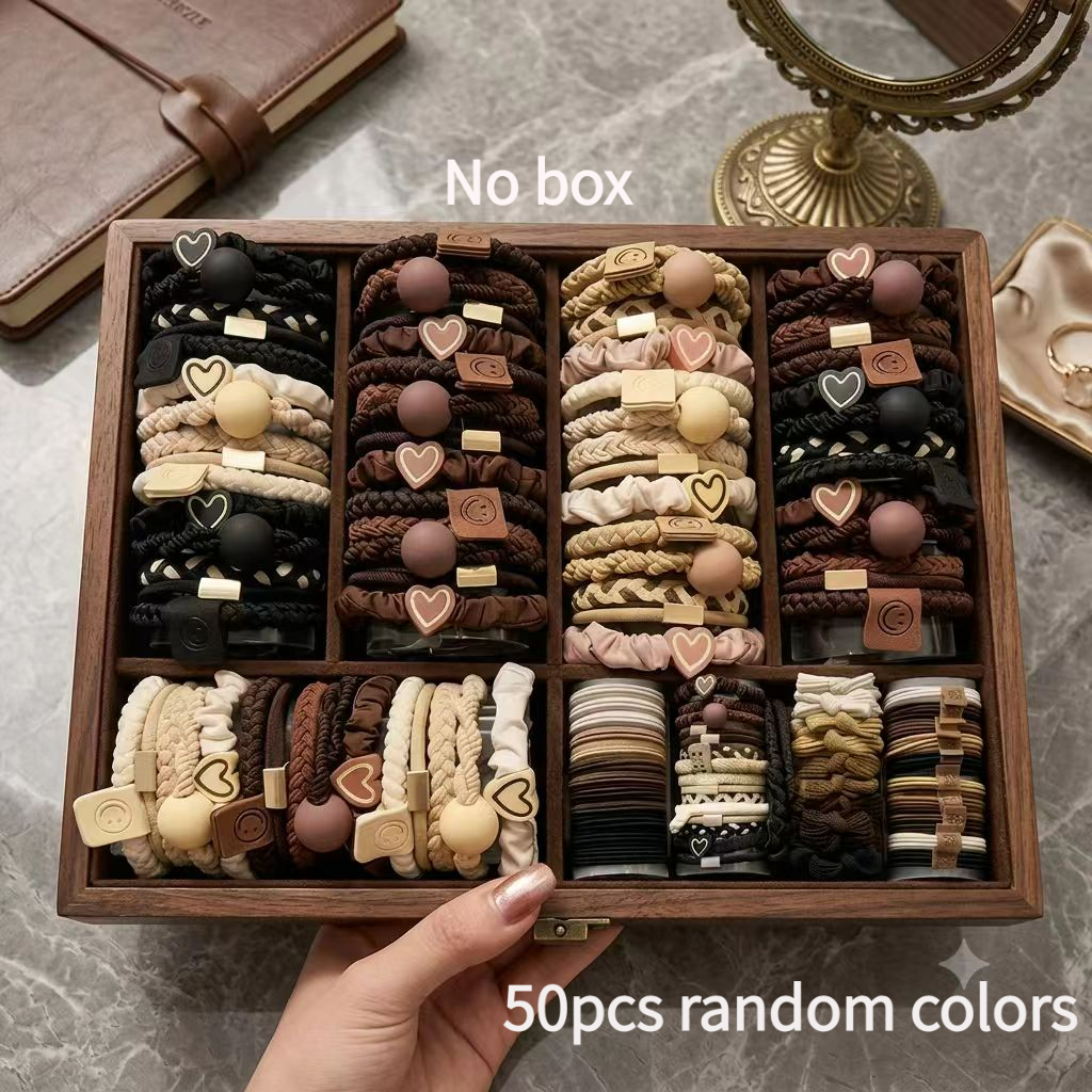 TEMU 50 Random Color Hair Ties, Hair-friendly