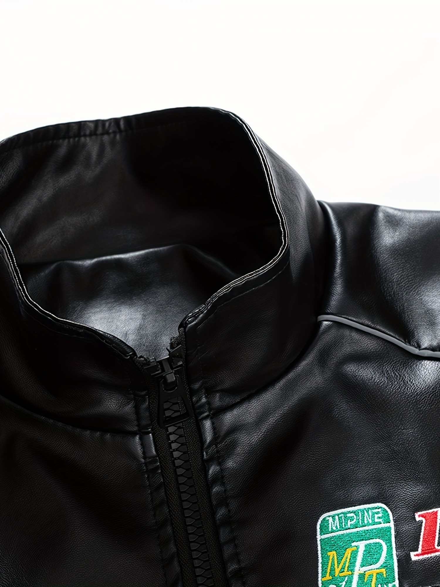 mens punk style jacket zippered stand collar - Temu
