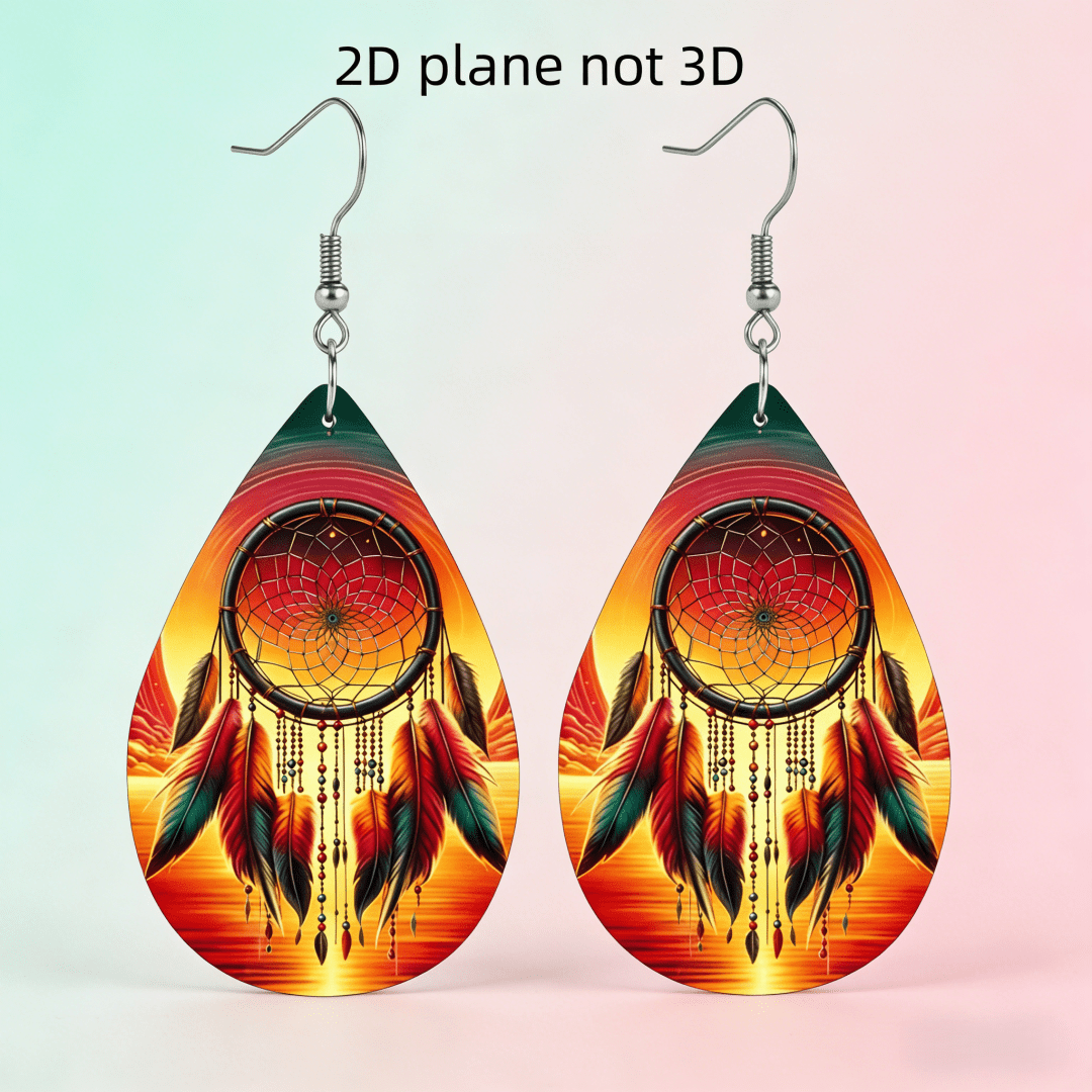 Women's Sunset Teardrop Acrylic Dangle Earrings