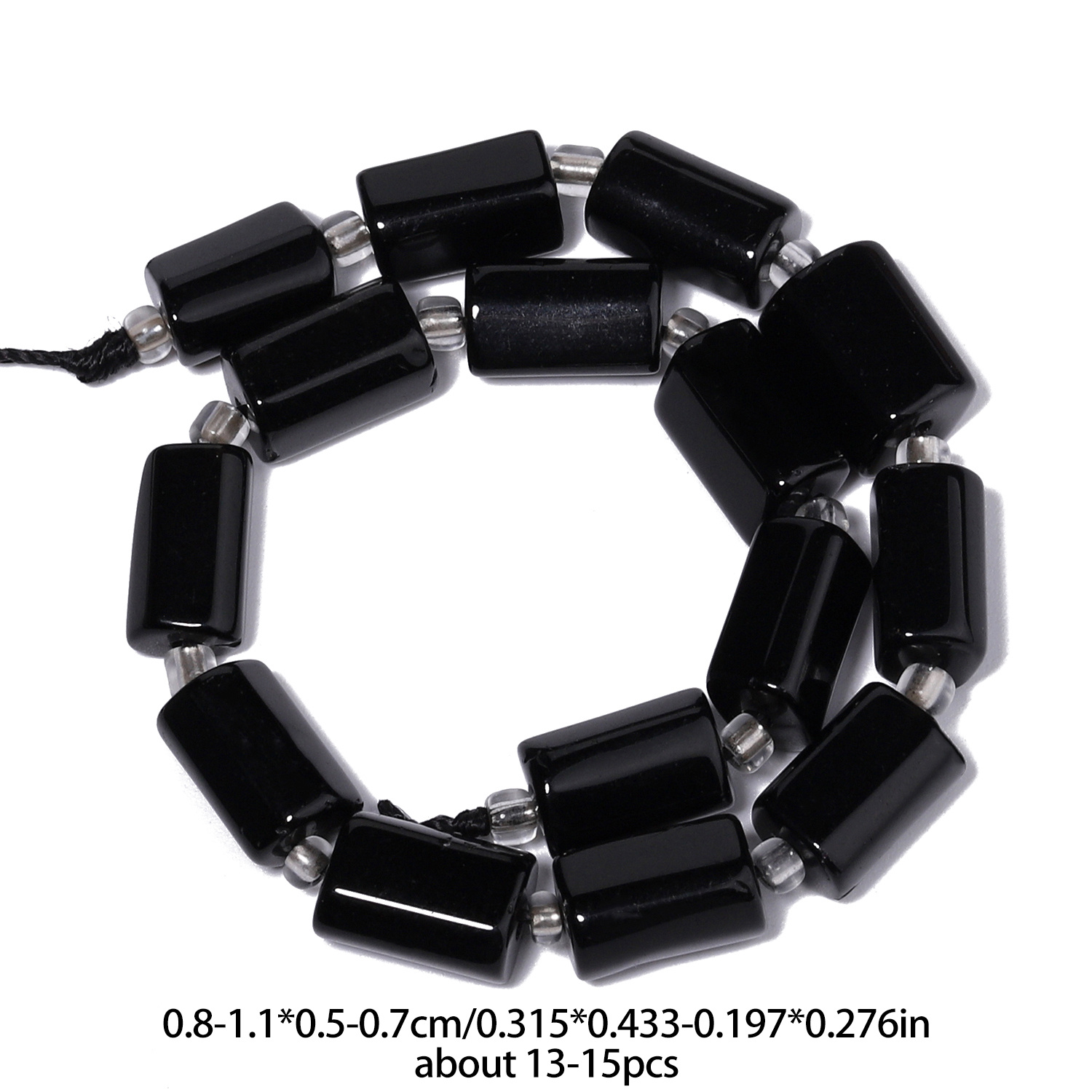 TEMU Natural Stone Beads - Genuine Natural Obsidian Suitable For Jewelry Making, Handmade Diy Crafts, Cylinder Spacer Beads For Bracelets, Necklaces,