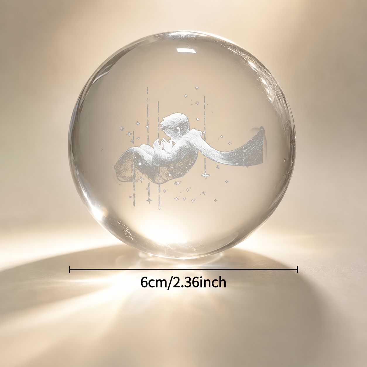 TEMU Sfera di Principe Cielo Stellato 3D in Vetro con Mappa Intagliata e Figura del Principe - / Decorazione Adatta per Casa, Scrivania Ufficio,