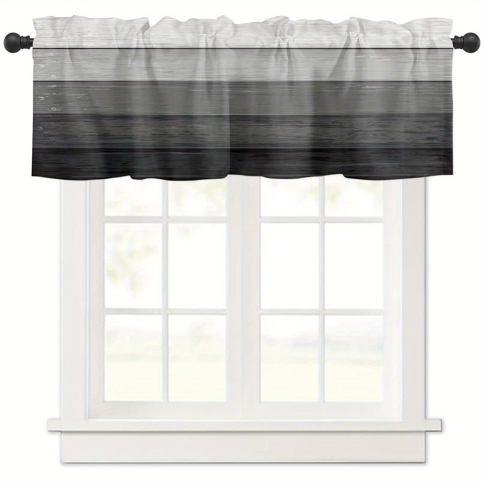 TEMU 1pc Tringle de rideau court décorative à filtre de lumière gris ombre, poche pour rideau de fenêtre 54" X 18" de fenêtre
