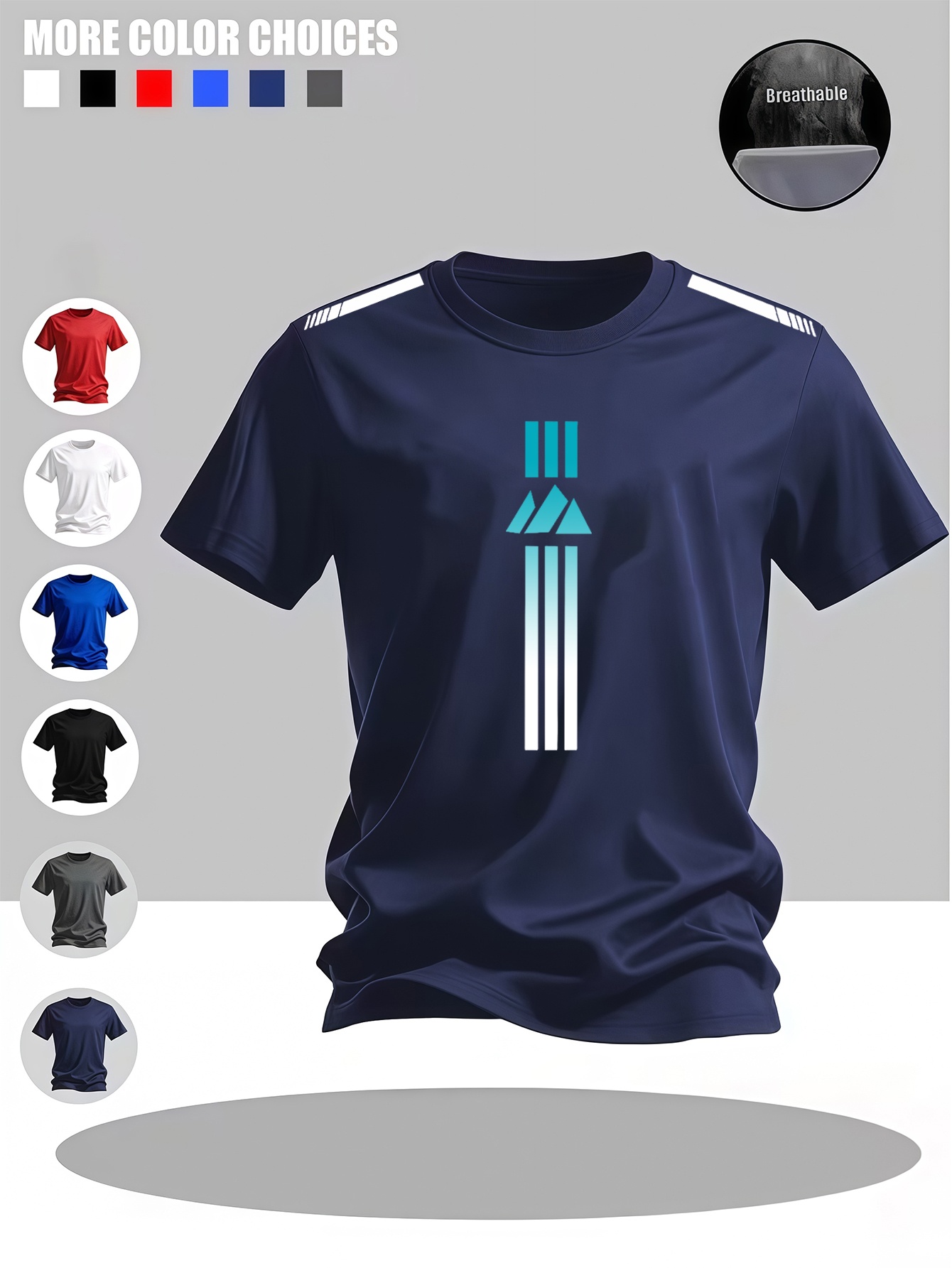 t-shirt décontracté à col rond pour homme avec imprimé, t-shirt avec logo  , lavable et non déformable, associé à un pantalon de sport décontracté, confortable pour les jeux et le streaming à  , manches courtes faciles pour hommes, haut à manches courtes décontracté à forte utilisation 0