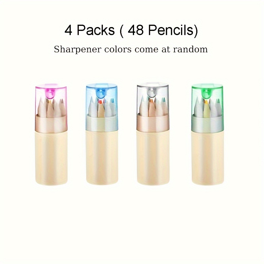 Image of Portable Mini Colored Pencils Set With Sharpener- Random Color - Pre-, Tube-packaged For Artists & Students - Ideal For Sketching, Writing & School Supplieschristmas Gift