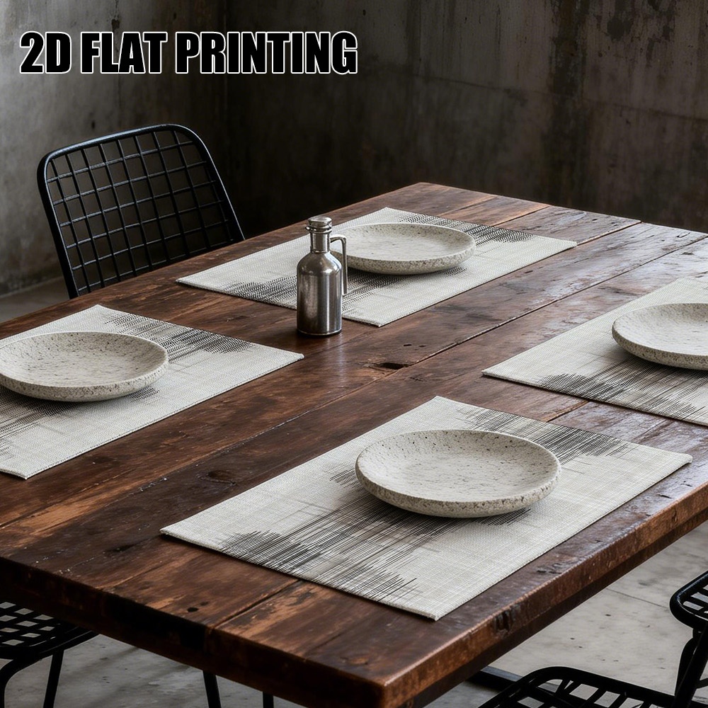 Graue Abstrakte Tischsets Mit Linearem Skizzenmuster Aus Stoff_voghion.com