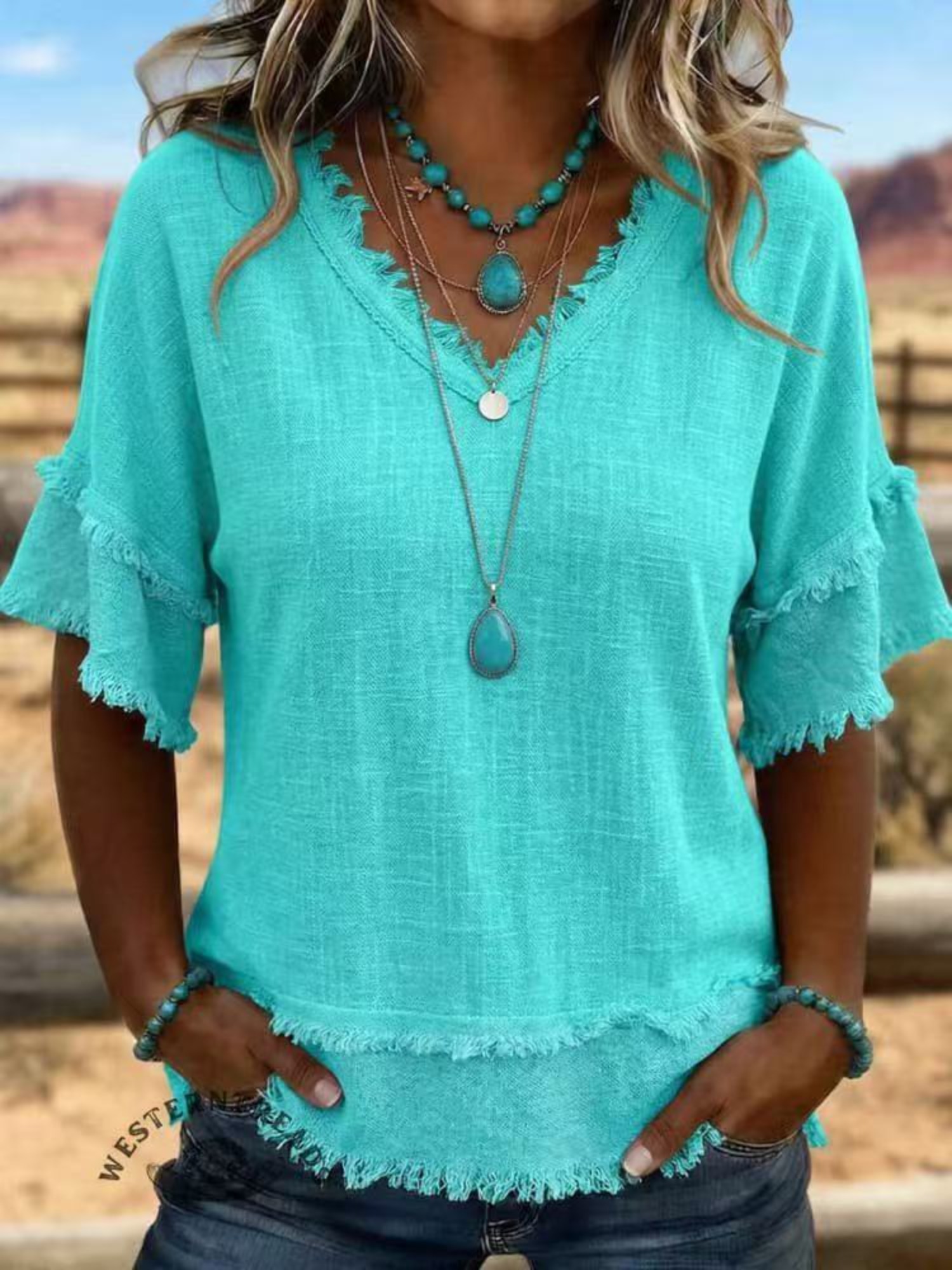 european and american v neck pullover short sleeved shirt women loose casual shirt summer     and versatile womens top