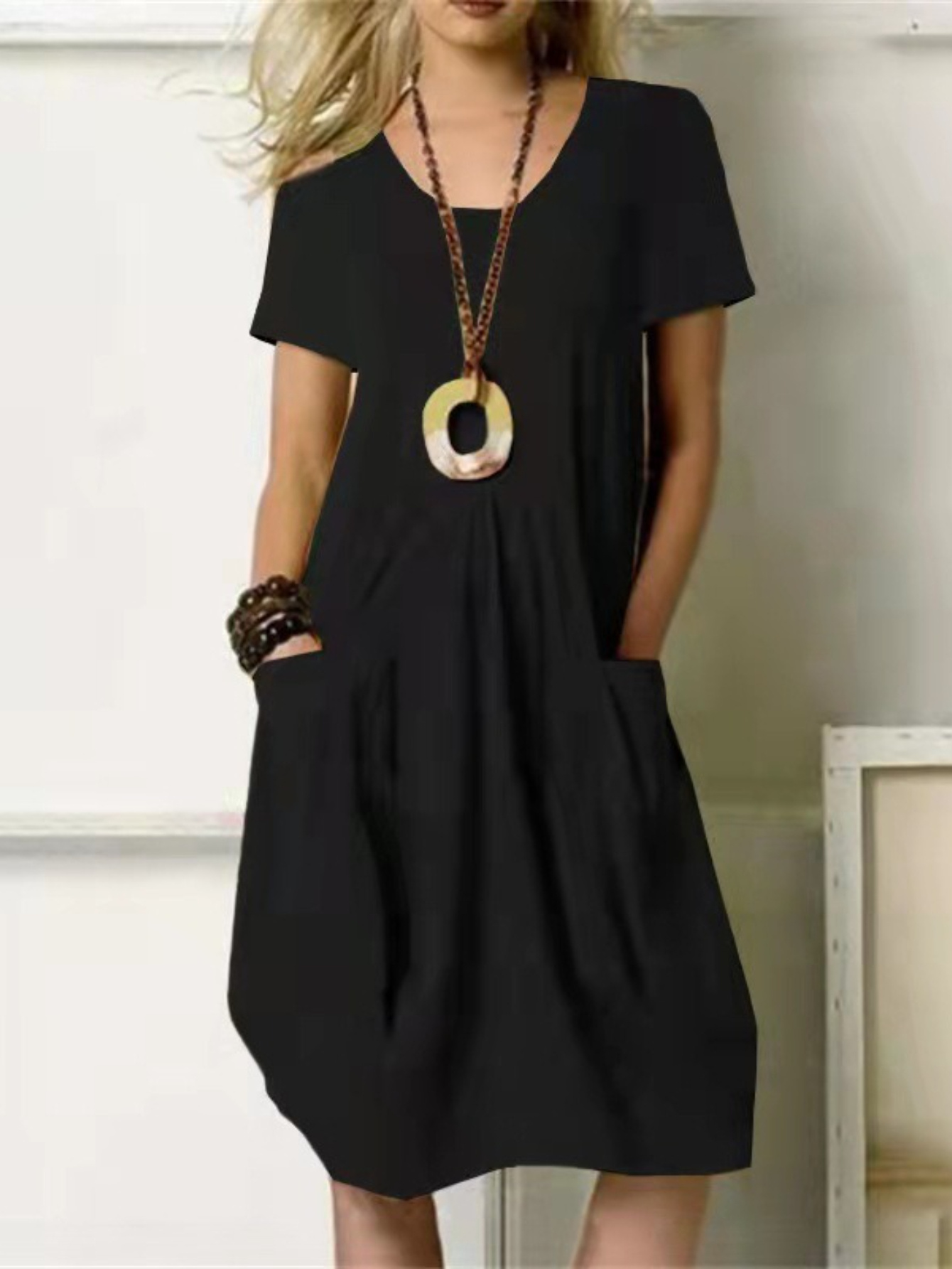 women linen dress sold on Temu United States