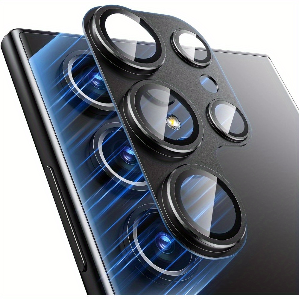 Image of For Camera Lens Protector, [full Protection] [powerful Strength Adsorption] Matte Alloy Glass Camera Screen Protector For, Black