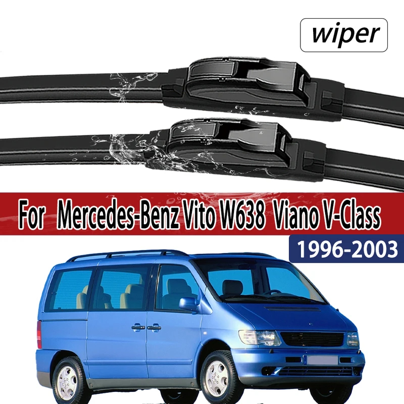 TEMU LHD para Mercedes-Benz W638 Viano V 1996-2003 Limpiaparabrisas delanteros 2 piezas para parabrisas
