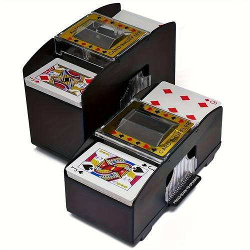 electric automatic shuffler compatible for poker trading battery powered abs deck mixer with transparent window compact durable card shuffler for parties card boosters no manual mixing