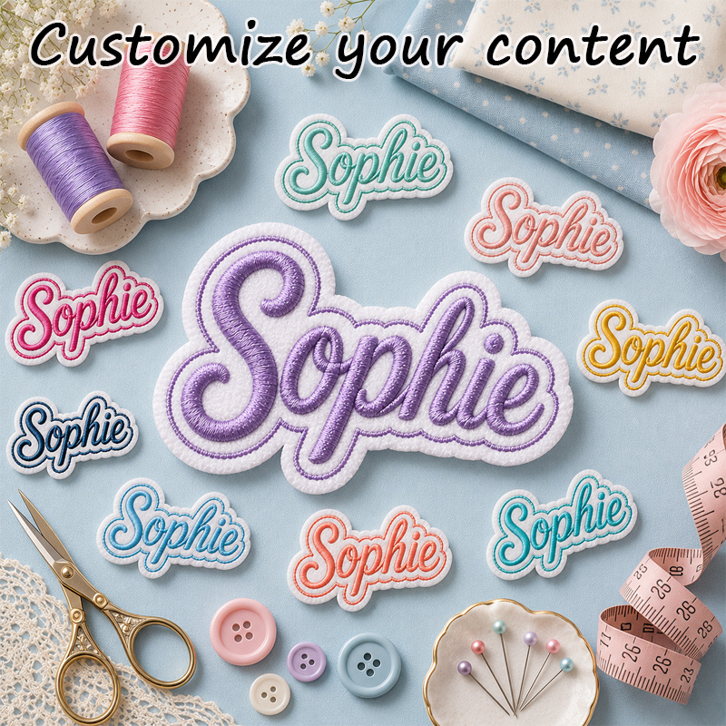 TEMU Custom Embroidered Name Tag, Iron-on And Sew-on Letter Patches, Supports Personalized Name, Initial And Abbreviation Customization, High-quality