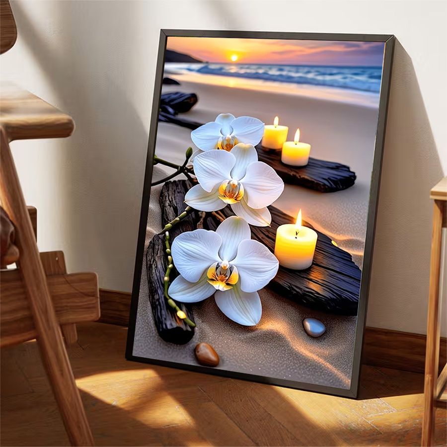 TEMU 1pc Large-size Diy Round Acrylic Diamond Painting Mosaic Craft, Suitable For Home Wall Decor Art, Art Gift, Holiday Present For Girlfriend,