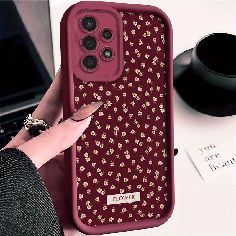 TEMU Vintage Red Floral Pattern Phone Case For Galaxy A01/a02s/a03/a03s/a05/a10s/a11/a12/a13/a14 5g/a15