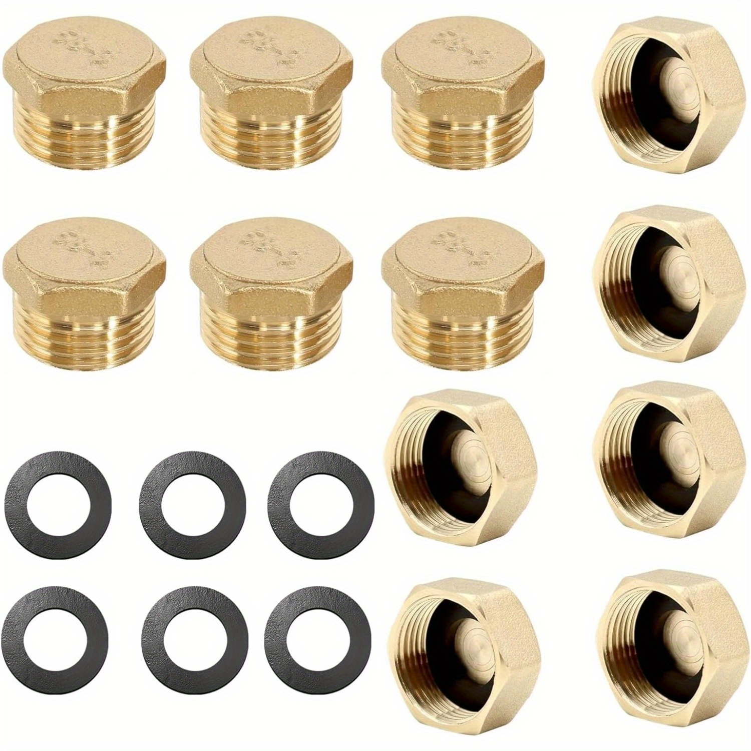 18pcs 1/2 Inch Blind Plug Water Pipe Sealing Cap, Blind Plug Water Pipe Kit, /2 Inch Internal Thread Garden Water Pipe