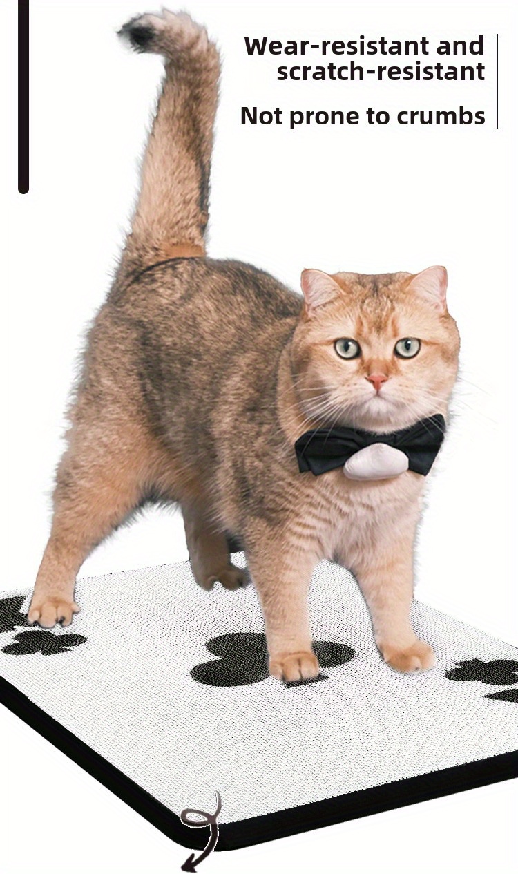 a cat scratch board designed like playing cards which doesnt shed   is sturdy and     mounted on the wall for claw sharpening its a cat pad and a toy for your feline friend Product details 7