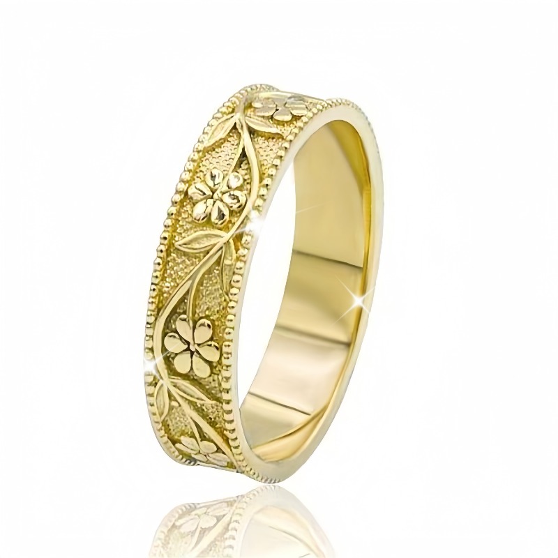 Fashionable Vine Flower Natural Pattern Ring for Daily Wear